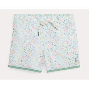 Ralph Lauren Boys Floral Swim Trunks XL (18-20) NWT Blue Pony Mesh Lined Recycle